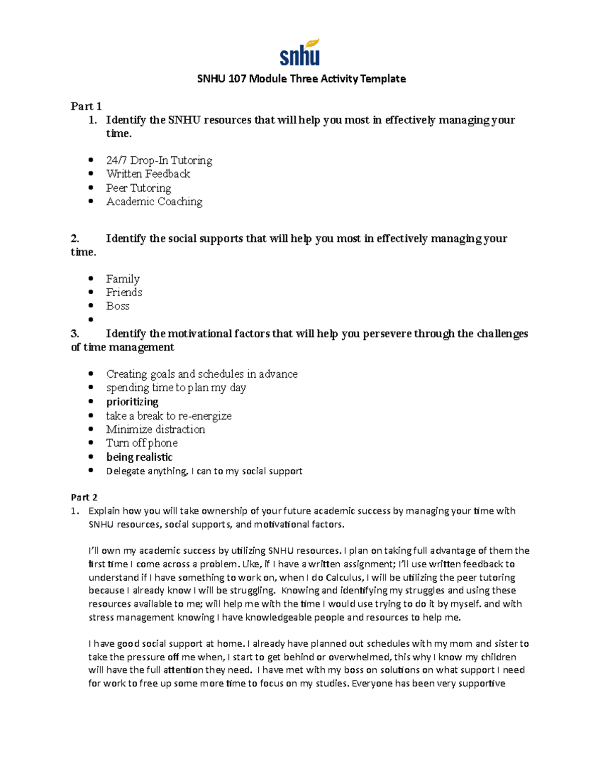 SNHU 107 Module Three Activity Template - SNHU 107 Module Three ...