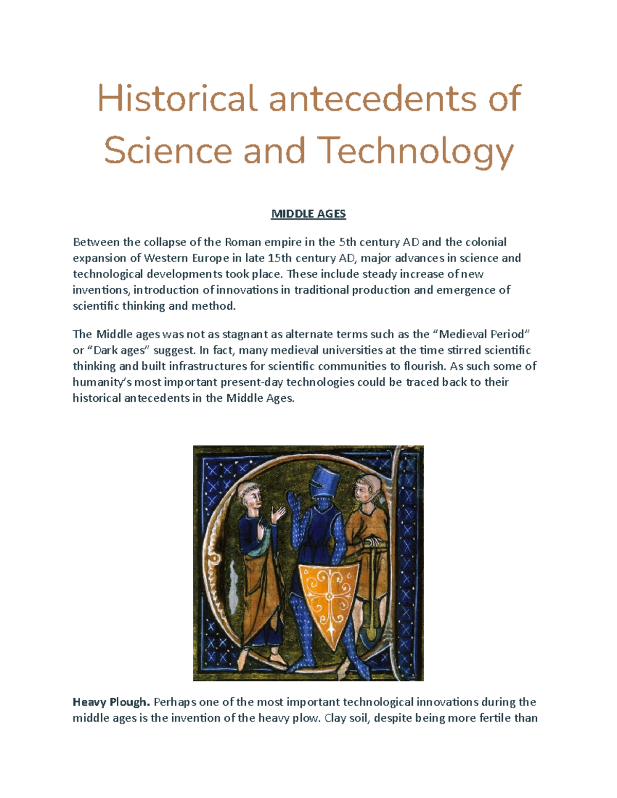 Historical Antecedents Of Science And Technology Historical Historical Antecedents Of Science And Technology Historical