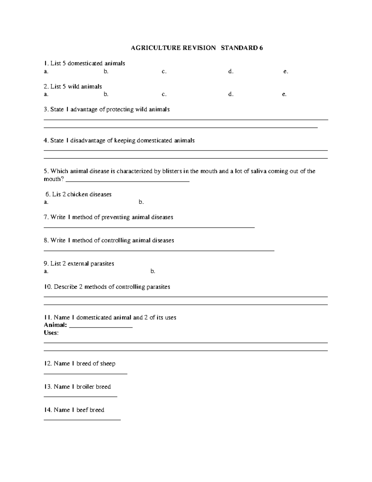 Agriculture Revision Standard 6 (1) - AGRICULTURE REVISION STANDARD 6 ...