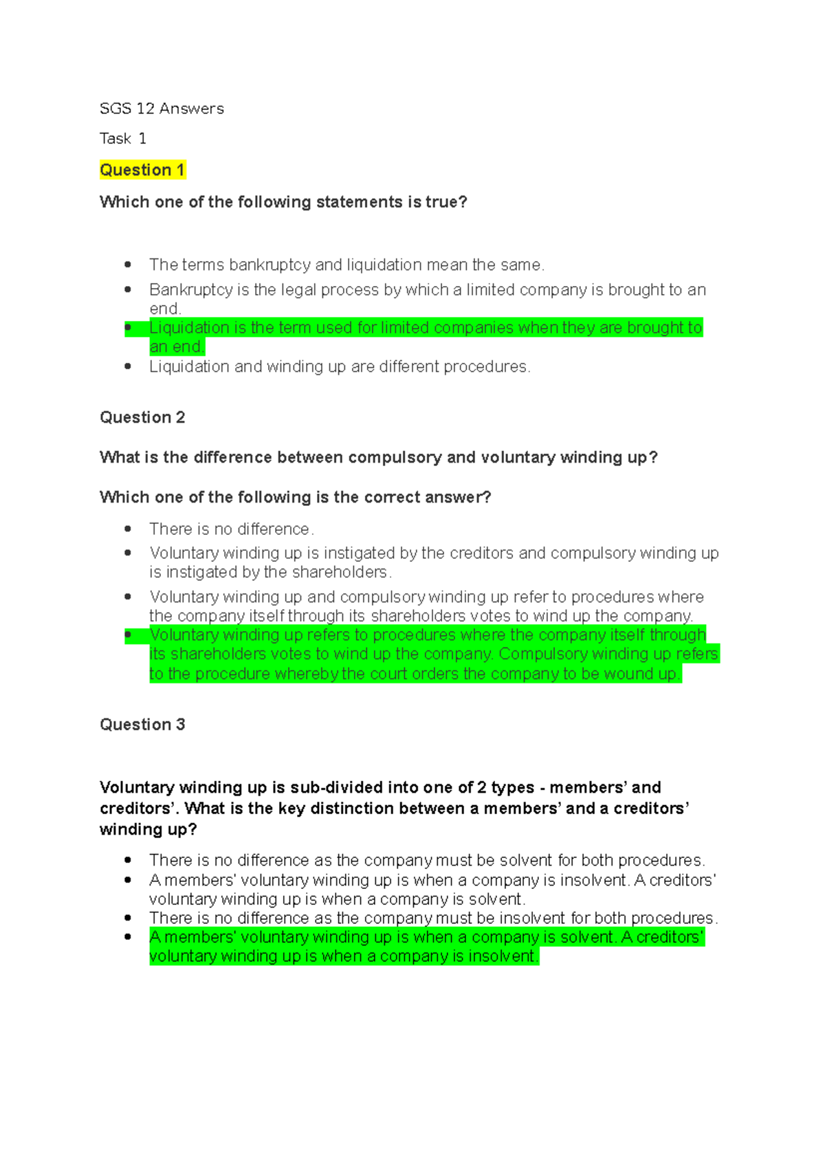 SGS 12 Answers - SGS 12 Answers Task 1 Question 1 Which one of the ...