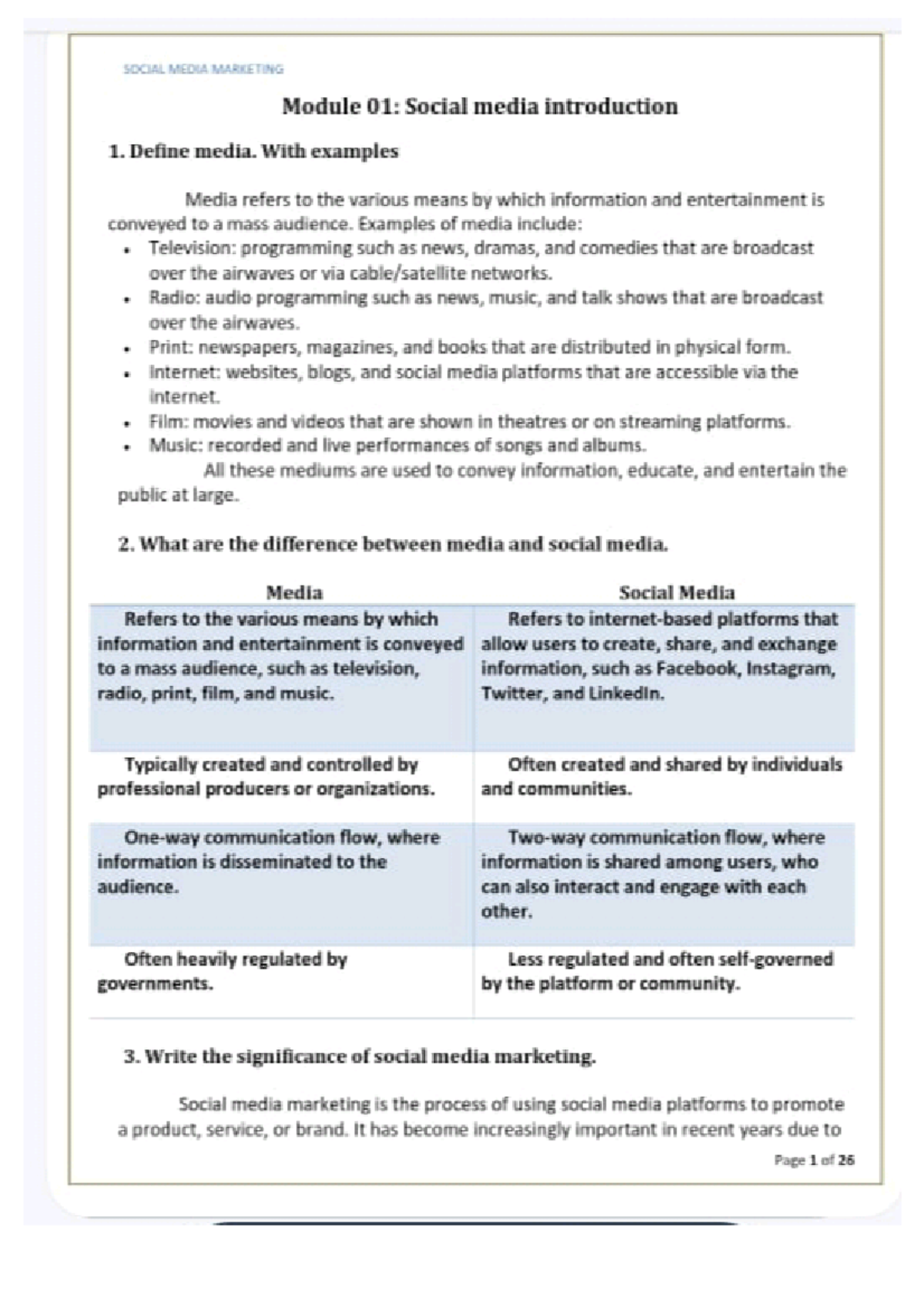 Social media marketing notes 26 repaired - Bachelor of Computer ...