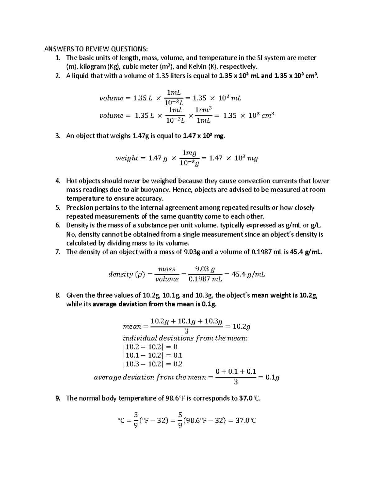 Answers To Review Questions - ANSWERS TO REVIEW QUESTIONS: The basic ...