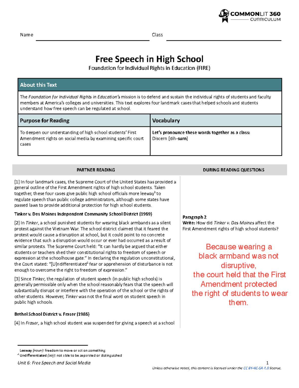 Annotated-Free%20Speech%20in%20High%20School%20article-2 - Name Class ...