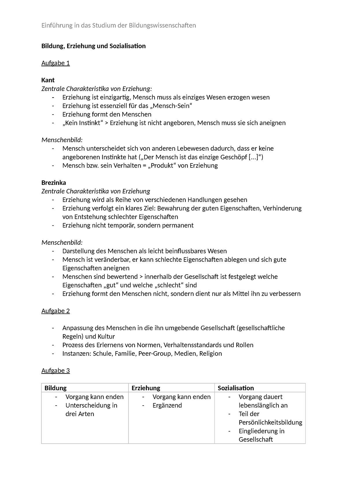 Bildung, Erziehung Und Sozialisation - Einführung In Das Studium Der ...