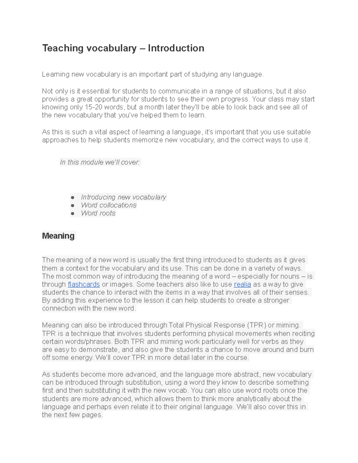 Tesol 1 - Description is the fiction-writing mode for transmitting a ...