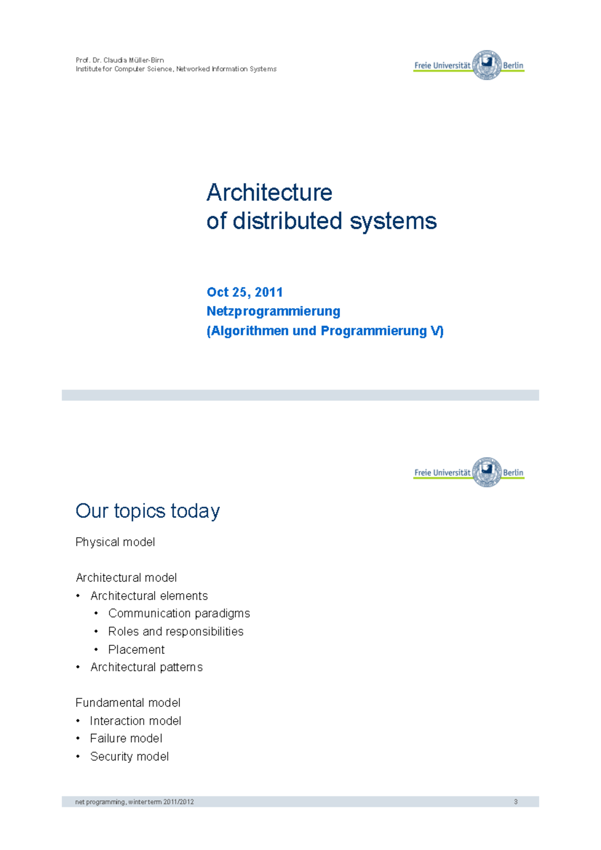 02 Descriptive Models 2slides - Prof. Dr. Claudia Müller-Birn Institute ...
