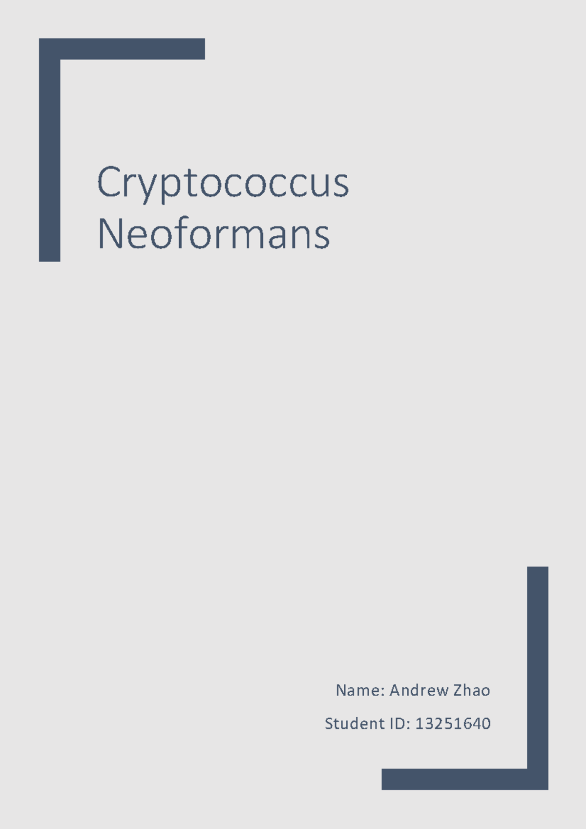Magazine Style Article Poster about Cryptococcus Neoformans ...