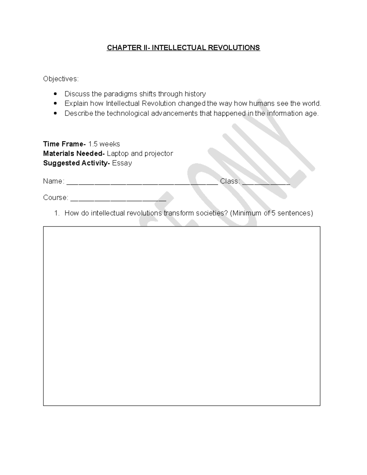 STS Chapter II 1 - It's science, technology and society - CHAPTER II ...