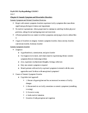 Abnormal Psychology Test 3 Notes spring semester - Abnormal Psychology ...