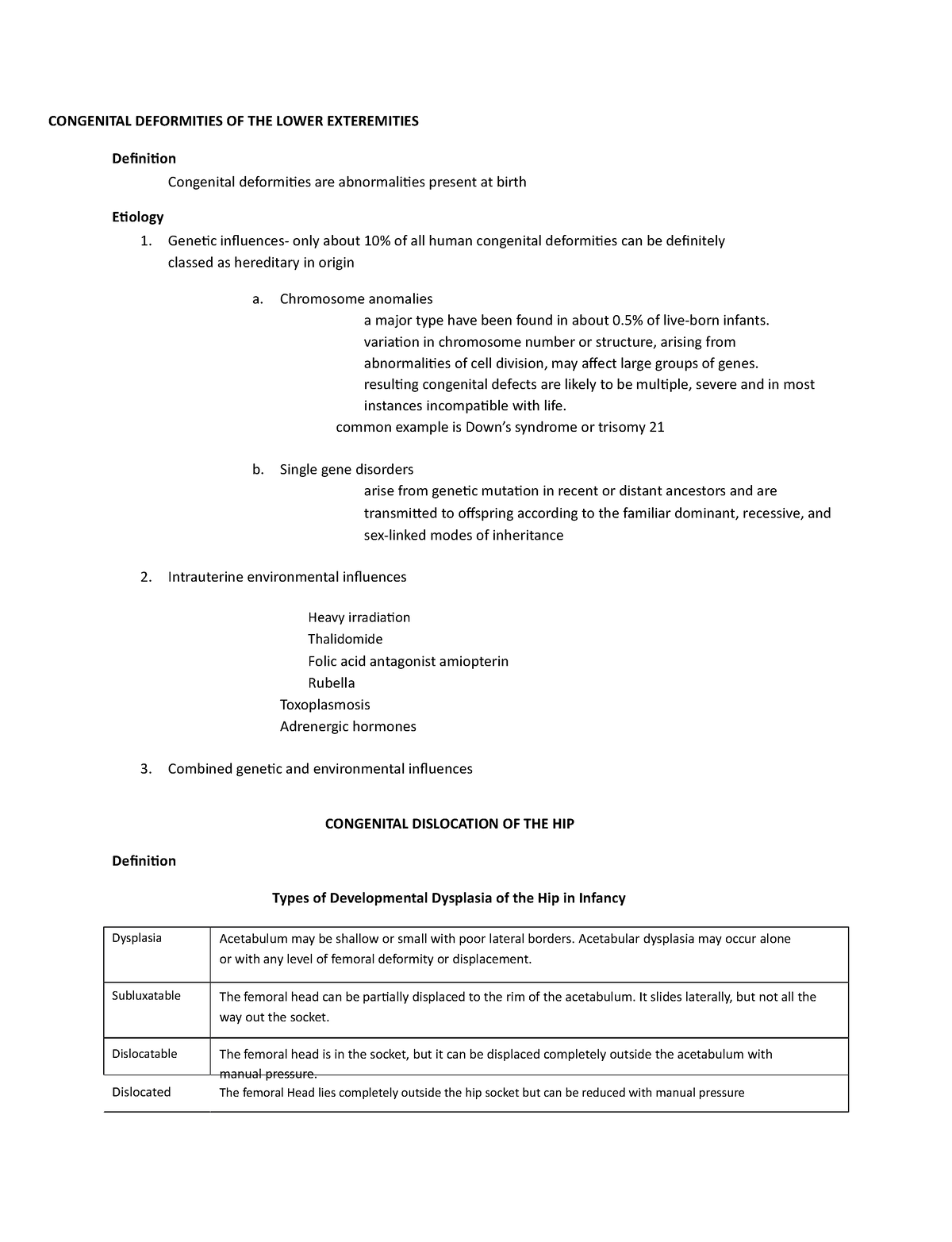 Congenital Deformities of the Lower Exteremities - CONGENITAL ...