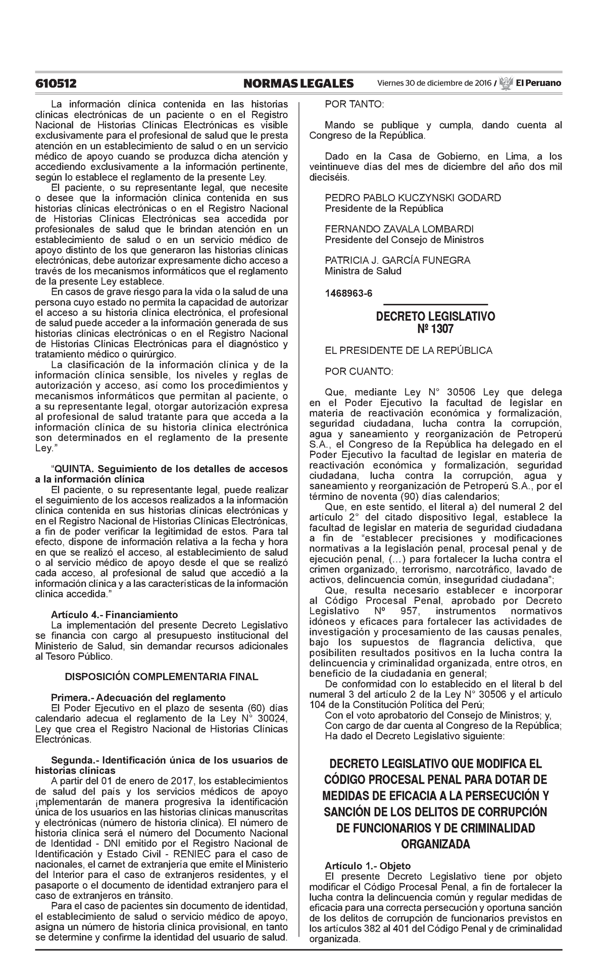 Decreto Legislativo Que Modifica El Codigo Procesal Penal Pa Decreto ...