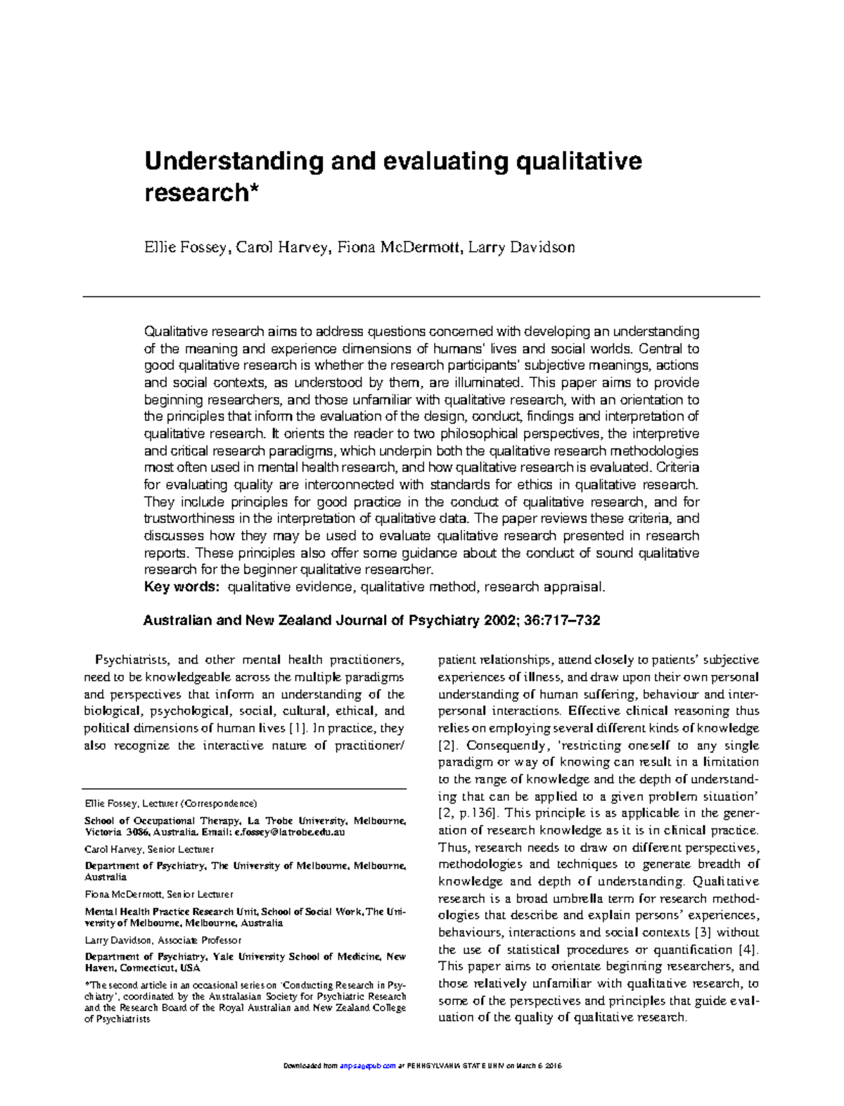 Document - I needed this for my research - Understanding and evaluating ...