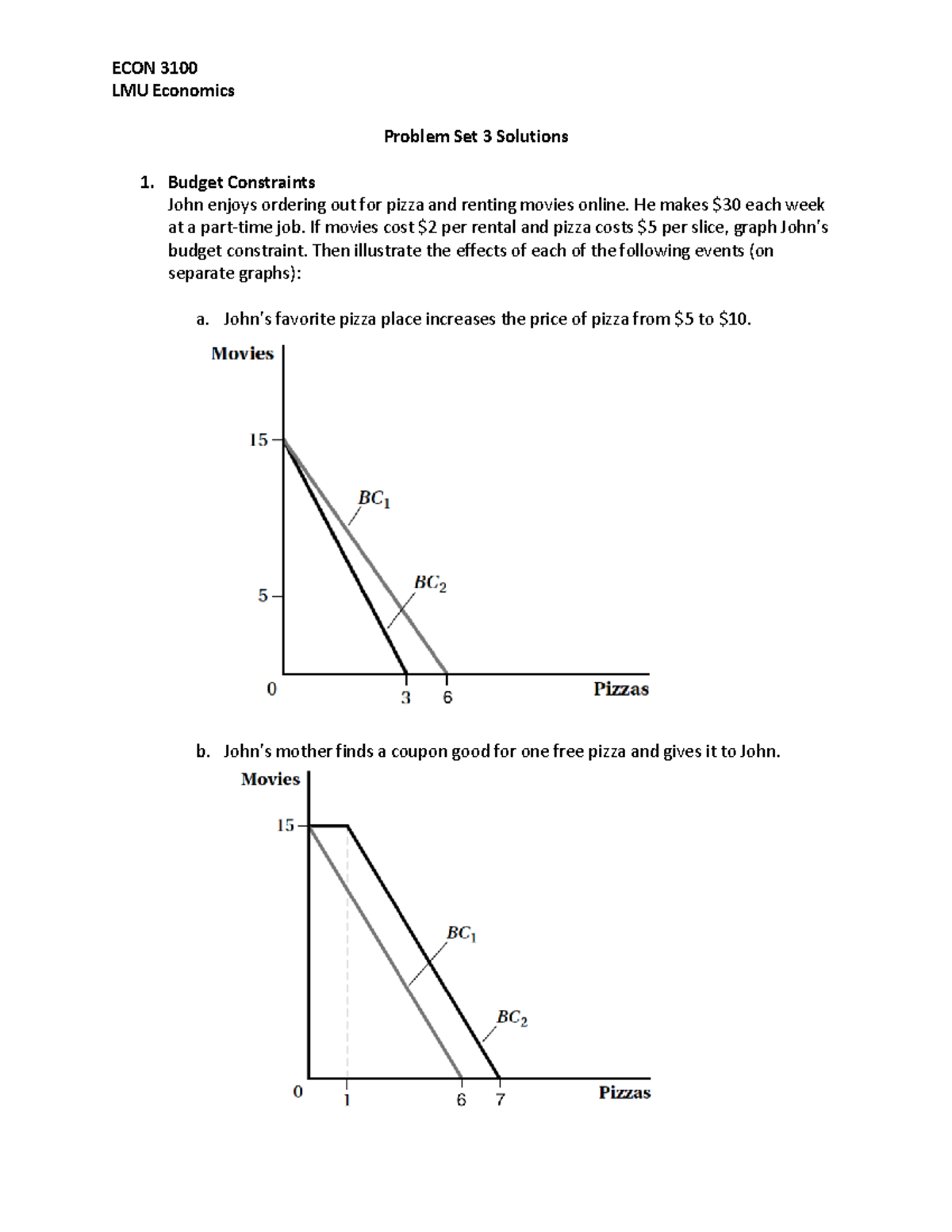 Problem Set 3 Solutions - LMU Economics Problem Set 3 Solutions 1 ...