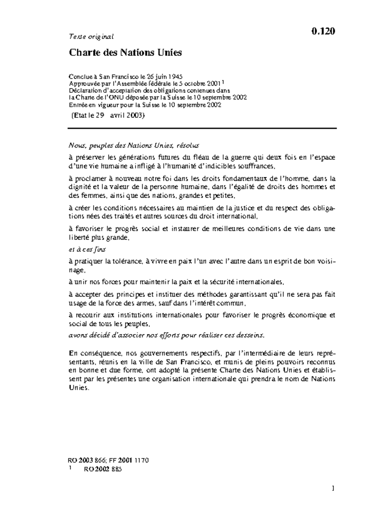 Citer La Charte Des Nations Unies – BANF