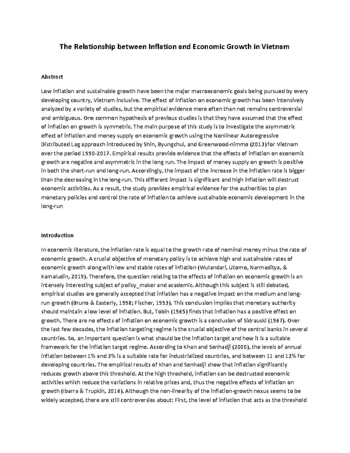 1702 - The Relationship between Inflation and Economic Growth in ...