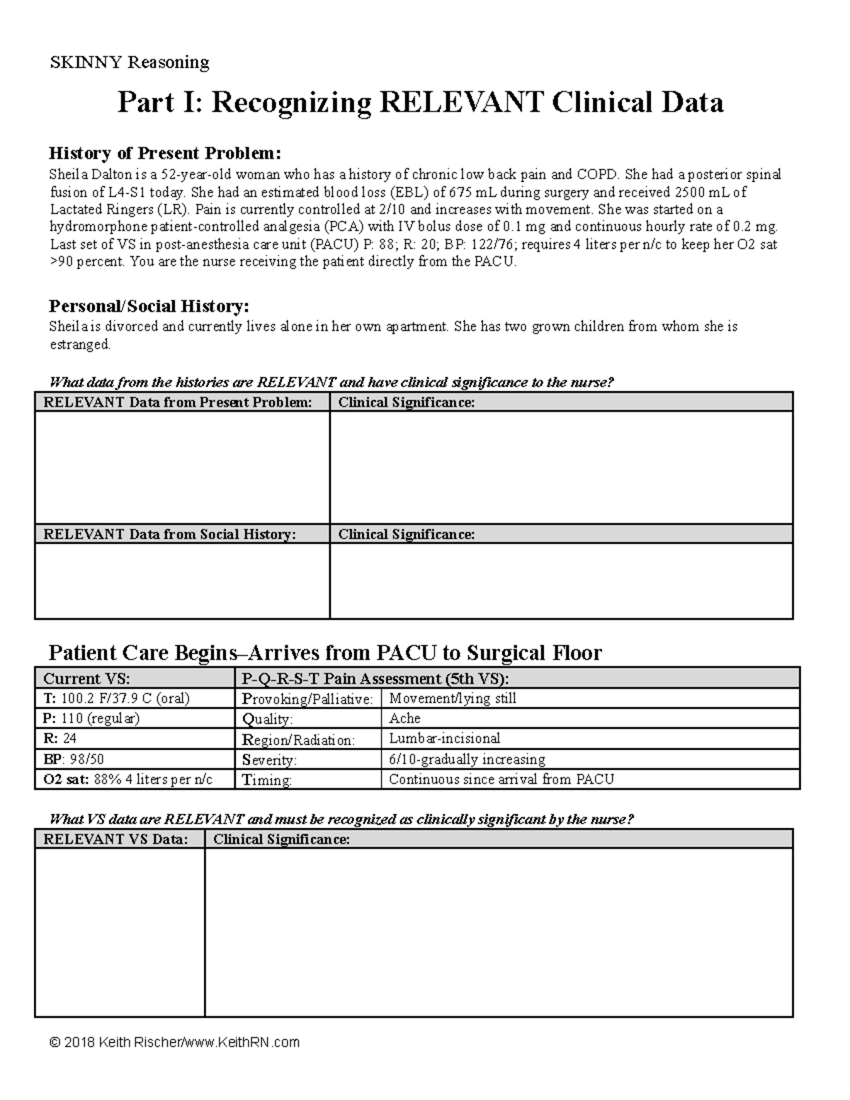 Med Surg Alternative Clinical 4:23 - SKINNY Reasoning Part I ...