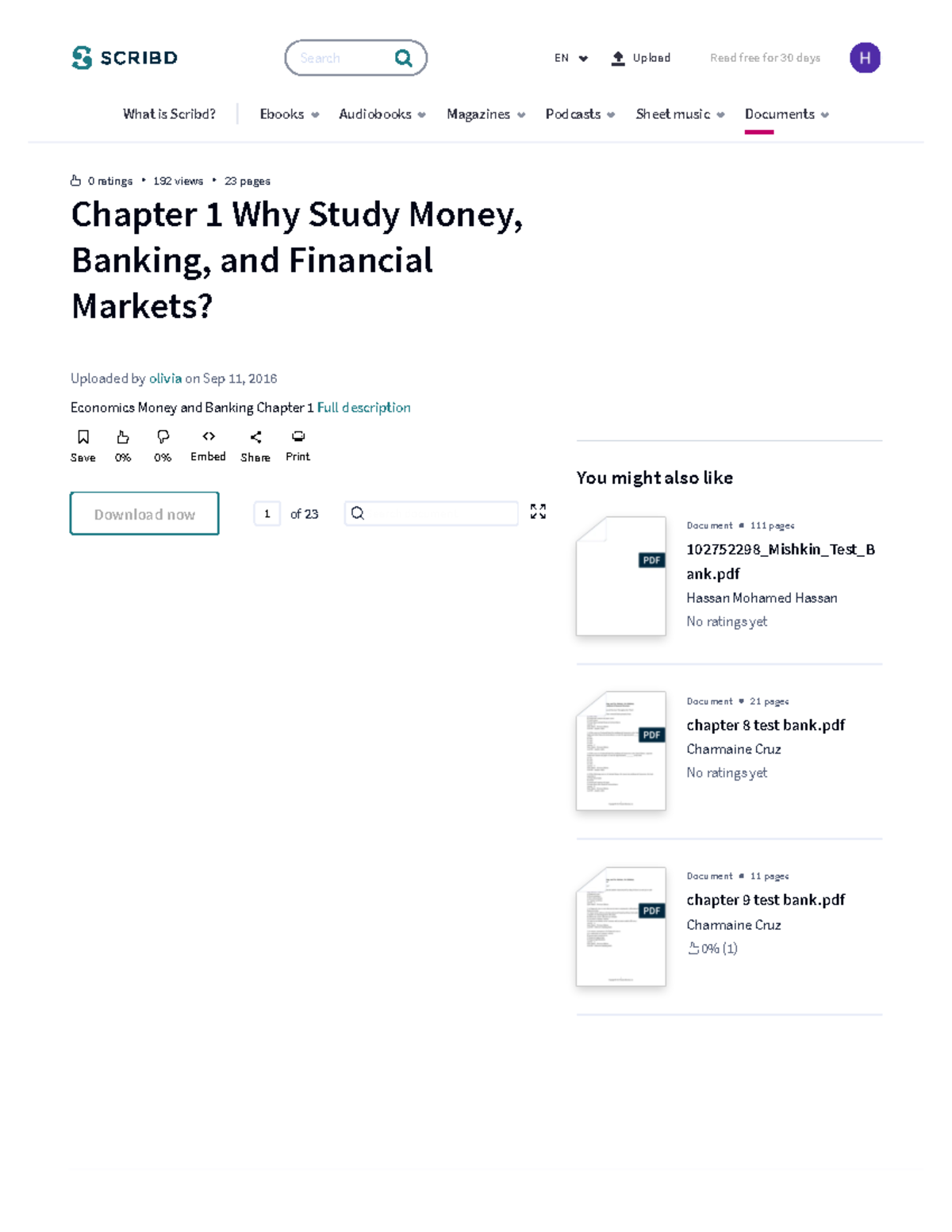 Chapter 1 Why Study Money, Banking, and Financial Markets PDF Financial