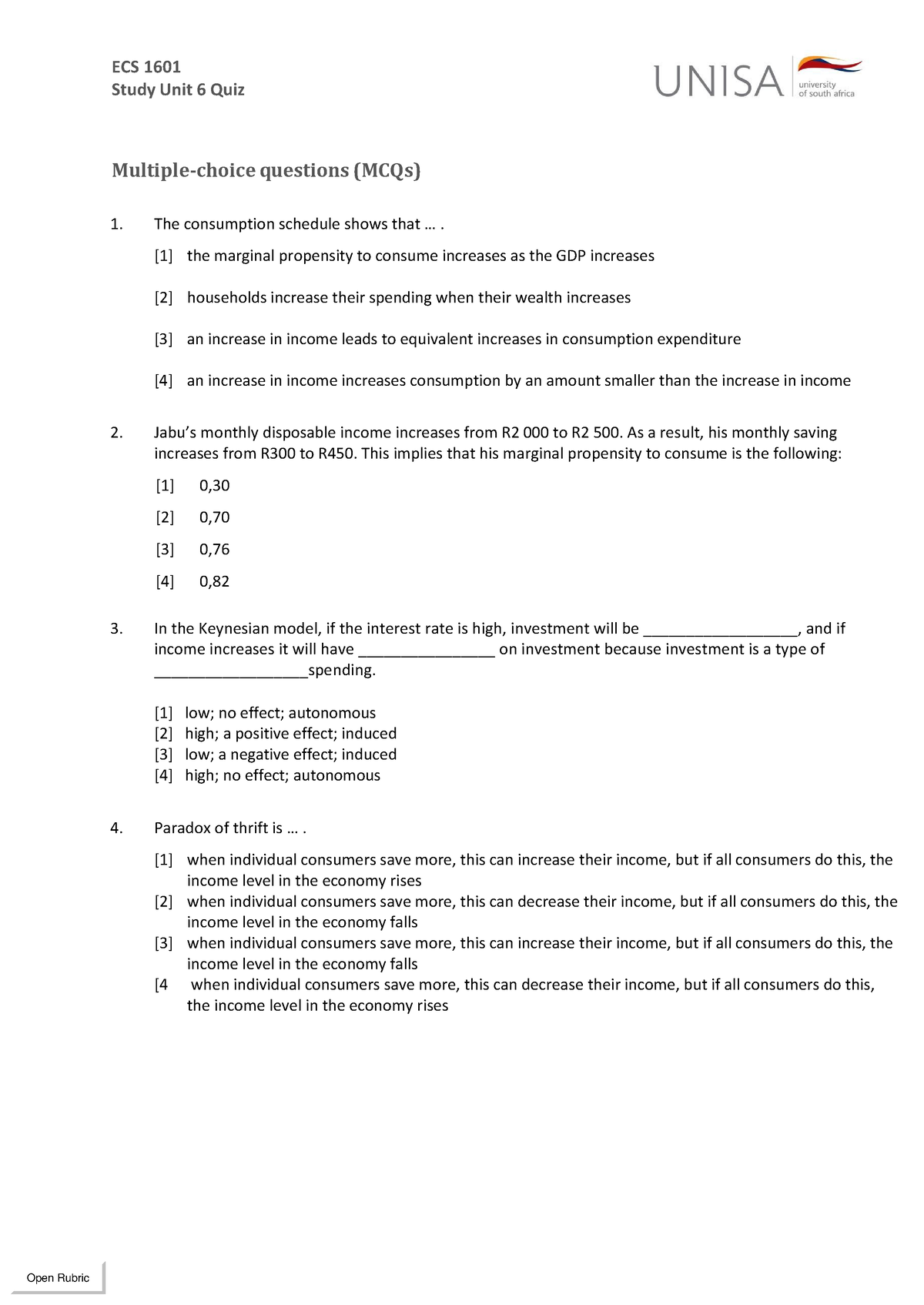 ECS1601 Unit 6 Quiz - Quiz On Unit 6 To Test Your Knowledge About ...