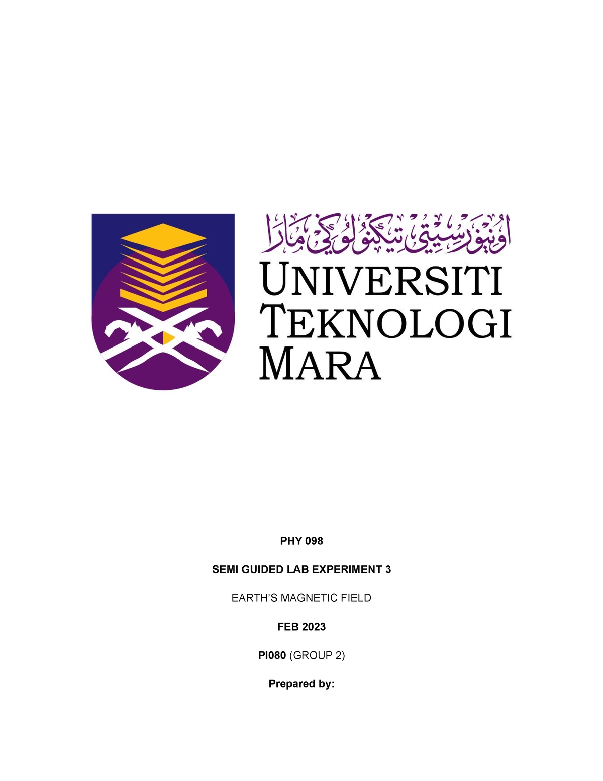 magnetic field experiment lab report matriculation