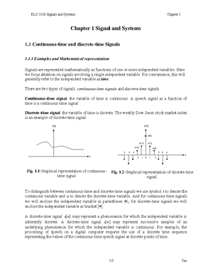 Chapter 1 Signal and Systems - Chapter 1 Signal and Systems 1 ...