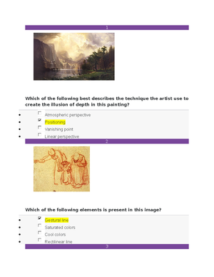 HUM 111 Milestone test 1 Which of the following best describes