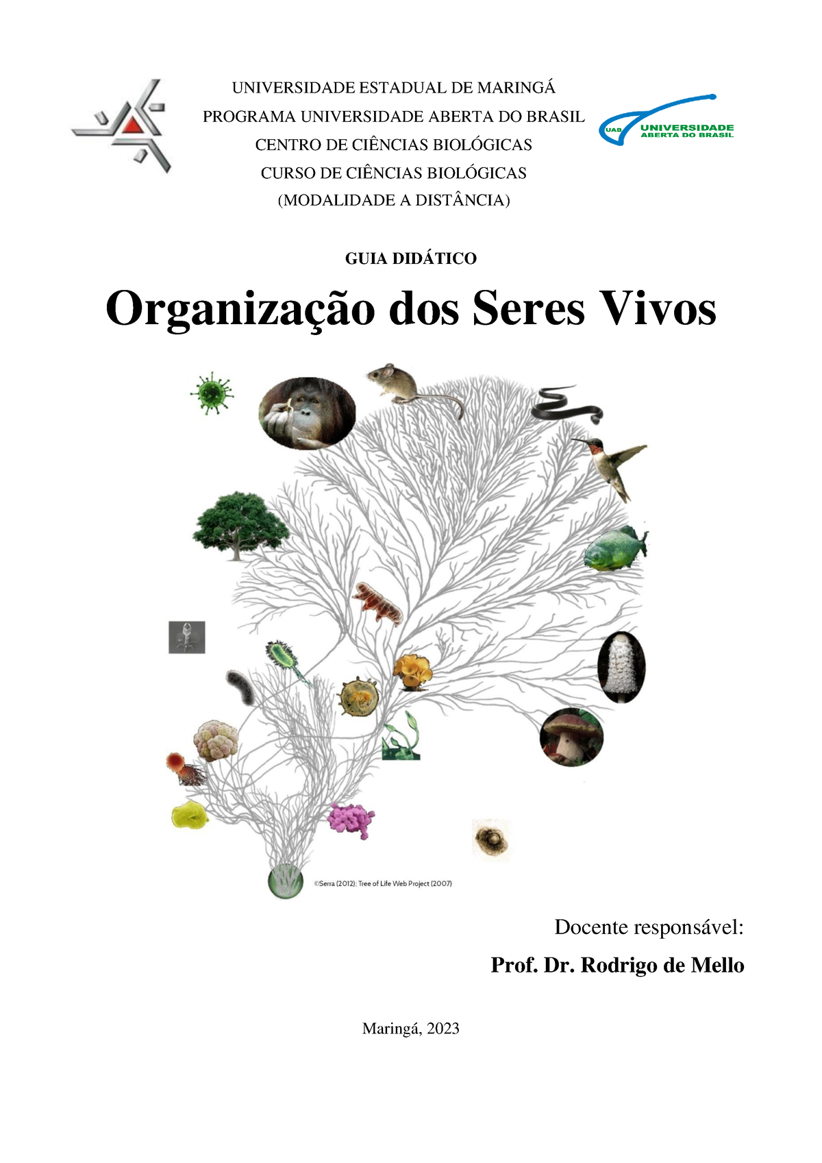 Guia Didático - Organização Dos Seres Vivos - UNIVERSIDADE ESTADUAL DE ...