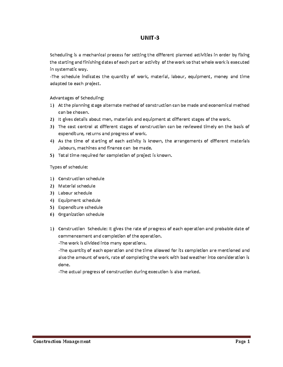 Unit-3 Scheduling - UNIT- Scheduling is a mechanical process for ...