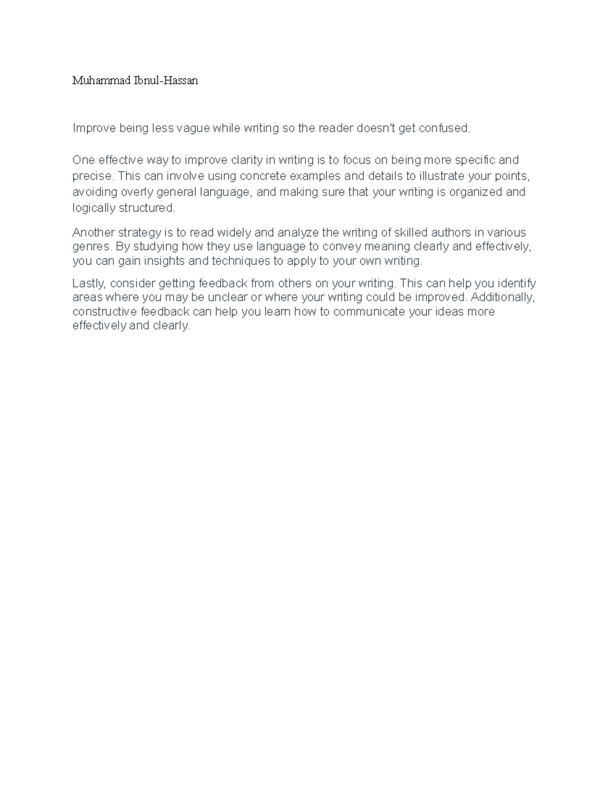 Reflection On How To Speak More Professionally - Muhammad Ibnul-Hassan ...