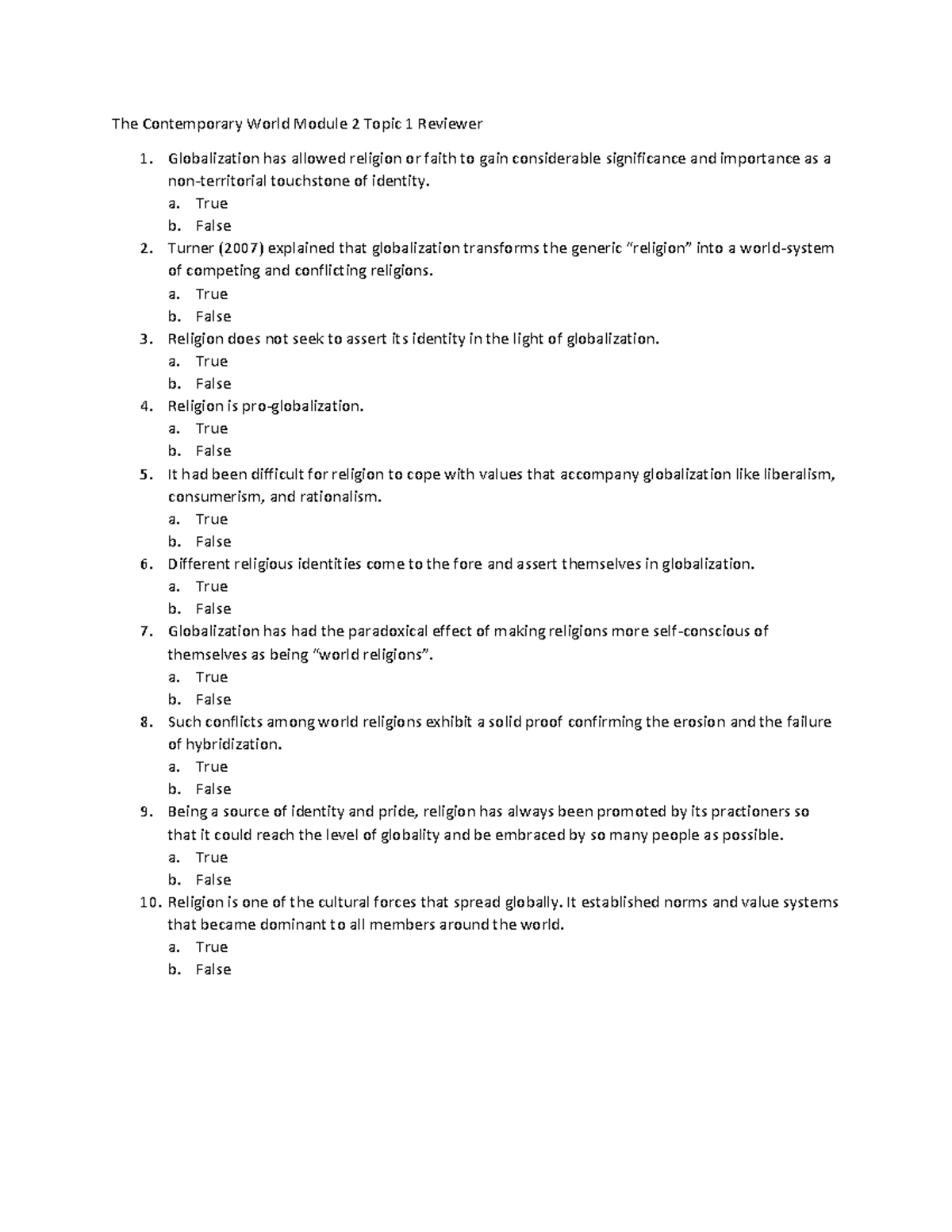 The Contemporary World Module 2 Topic 1 Reviewer - The Contemporary ...
