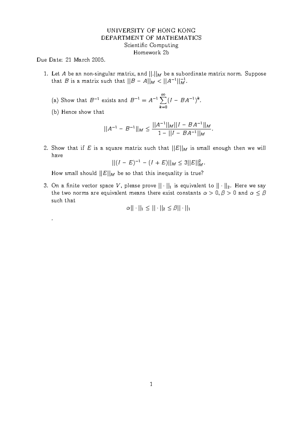 Hw2b - Hwk2 - UNIVERSITY OF HONG KONG DEPARTMENT OF MATHEMATICS ...