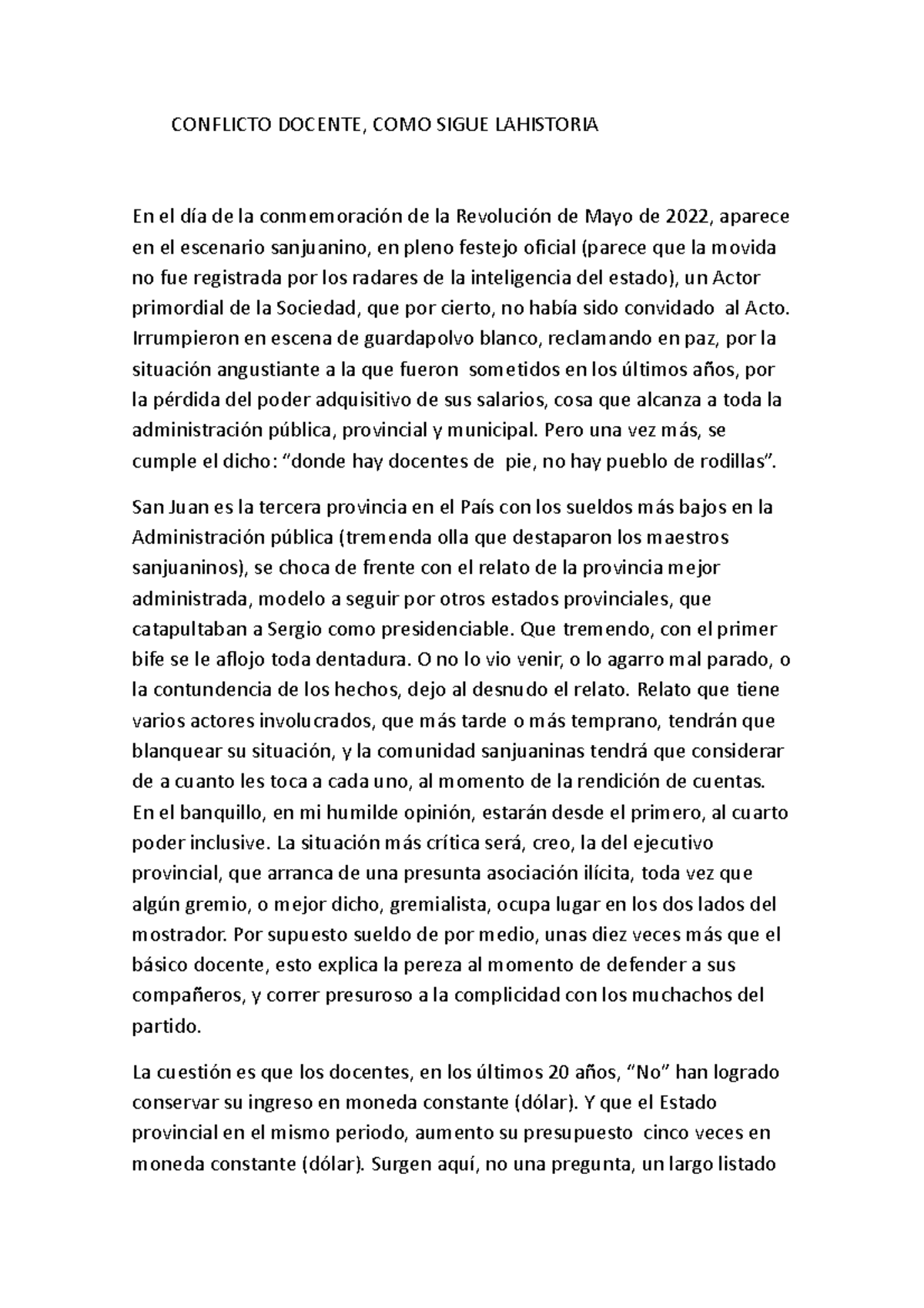 Conflicto Docente - CONFLICTO DOCENTE, COMO SIGUE LAHISTORIA En el día ...