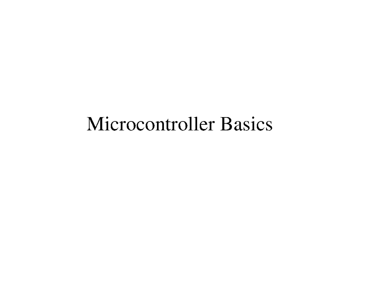 Microntroller Basics - microcontroller basic notes - Microcontroller ...