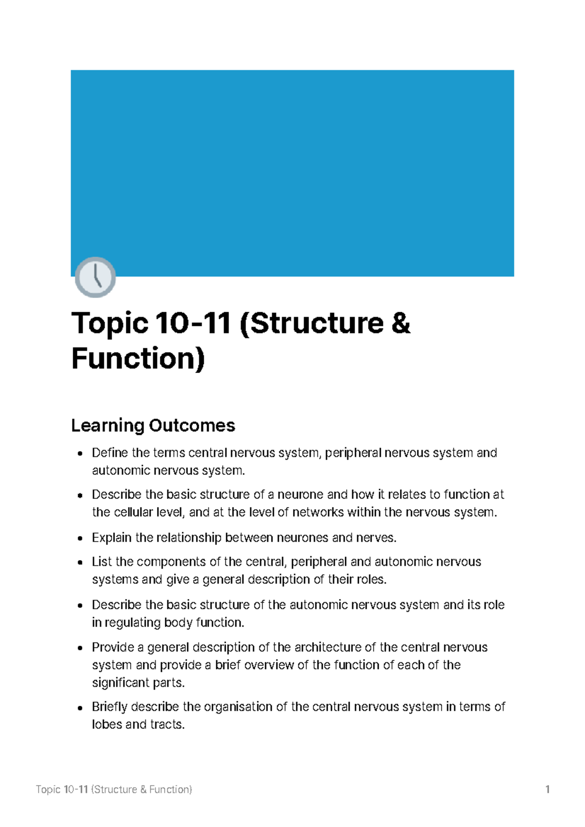 Lecture Notes 10-11 (Structure & Function) - 🕔 Topic 10-11 (Structure ...