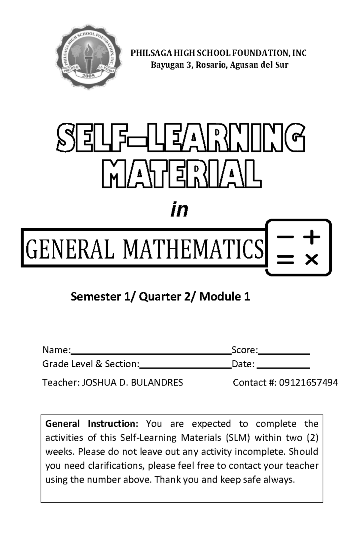 Genaral Mathematics Quarter 2 Module 1 - GENERAL MATHEMATICS General ...