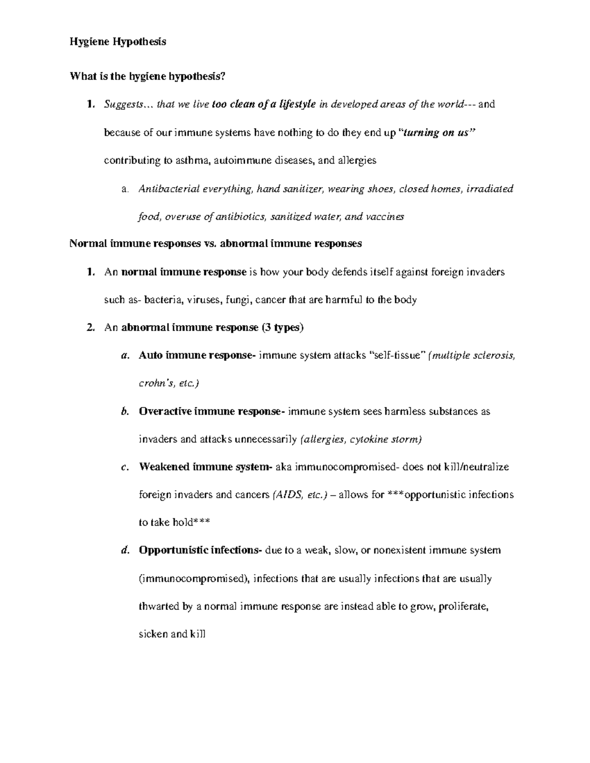Hygiene hypothesis - Professor: Davida Margolin - What is the hygiene ...