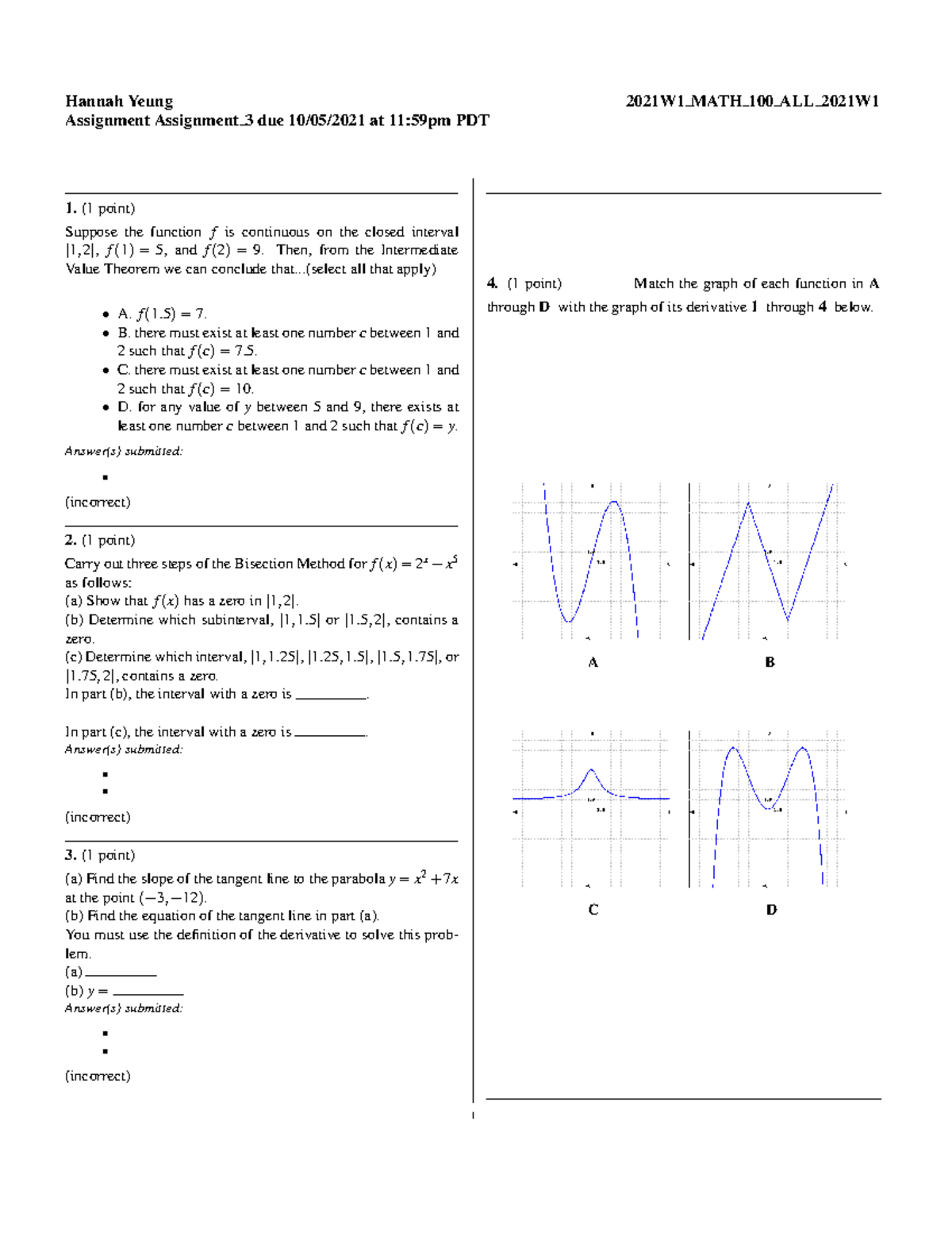 2021W1 MATH 100 ALL 2021W1 - Hannah Yeung 2021W1MATH 100 ALL2021W ...