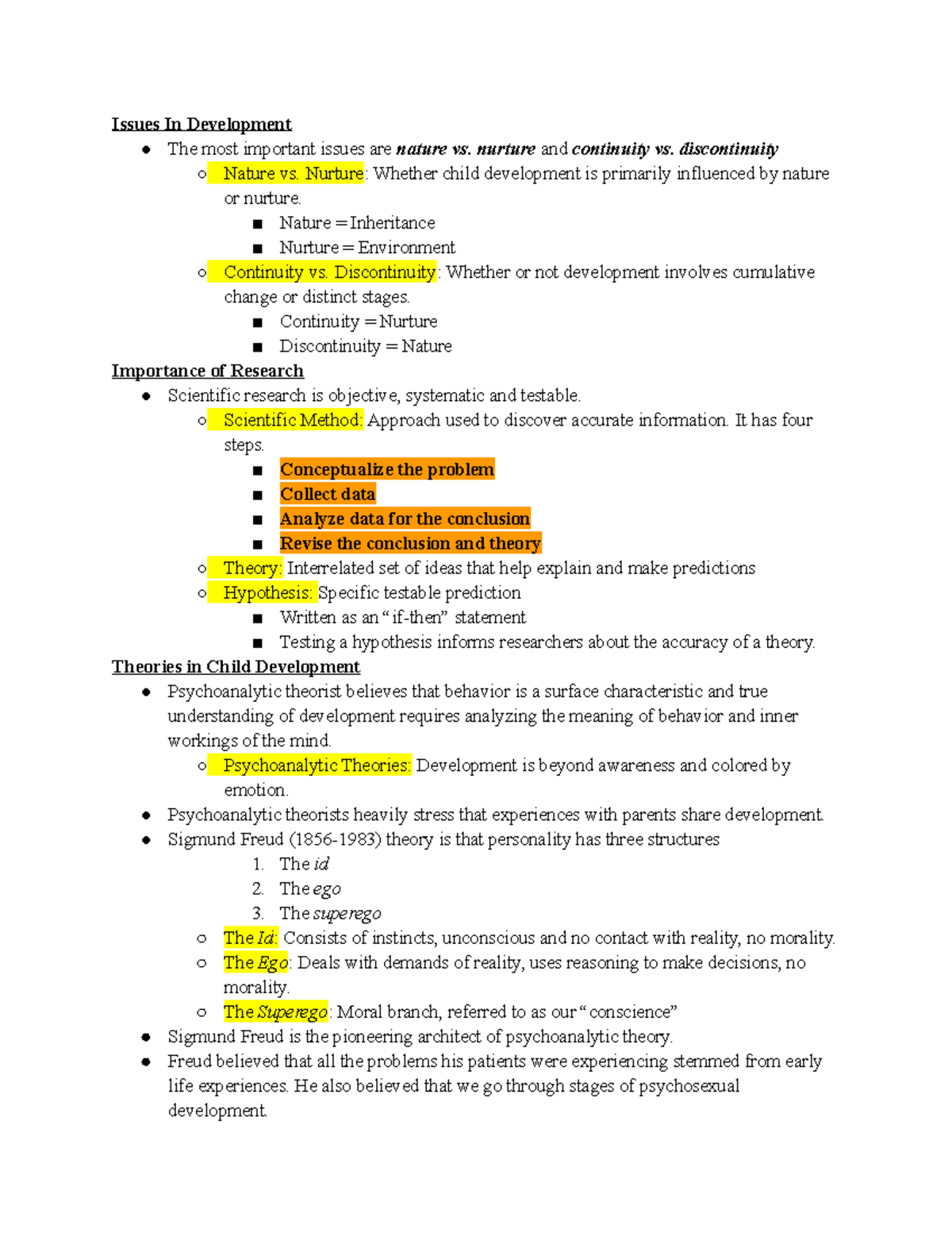Ed Psych Notes Ch - Issues In Development The most important issues are ...