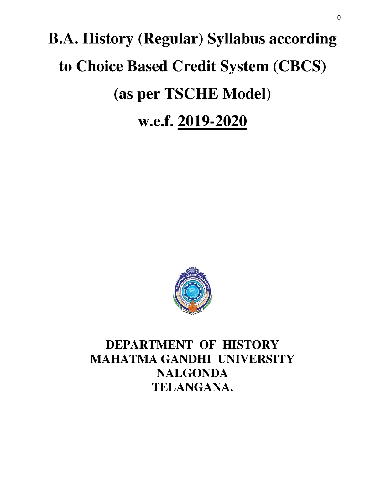 B.A History CBCS Revised 2019-20 Very Useful - B. History (Regular ...