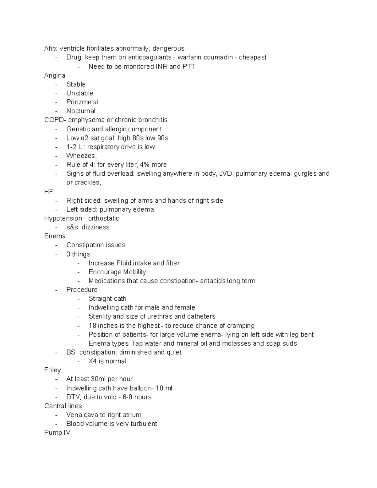 Clinical lab semester review - Afib: ventricle fibrillates abnormally ...