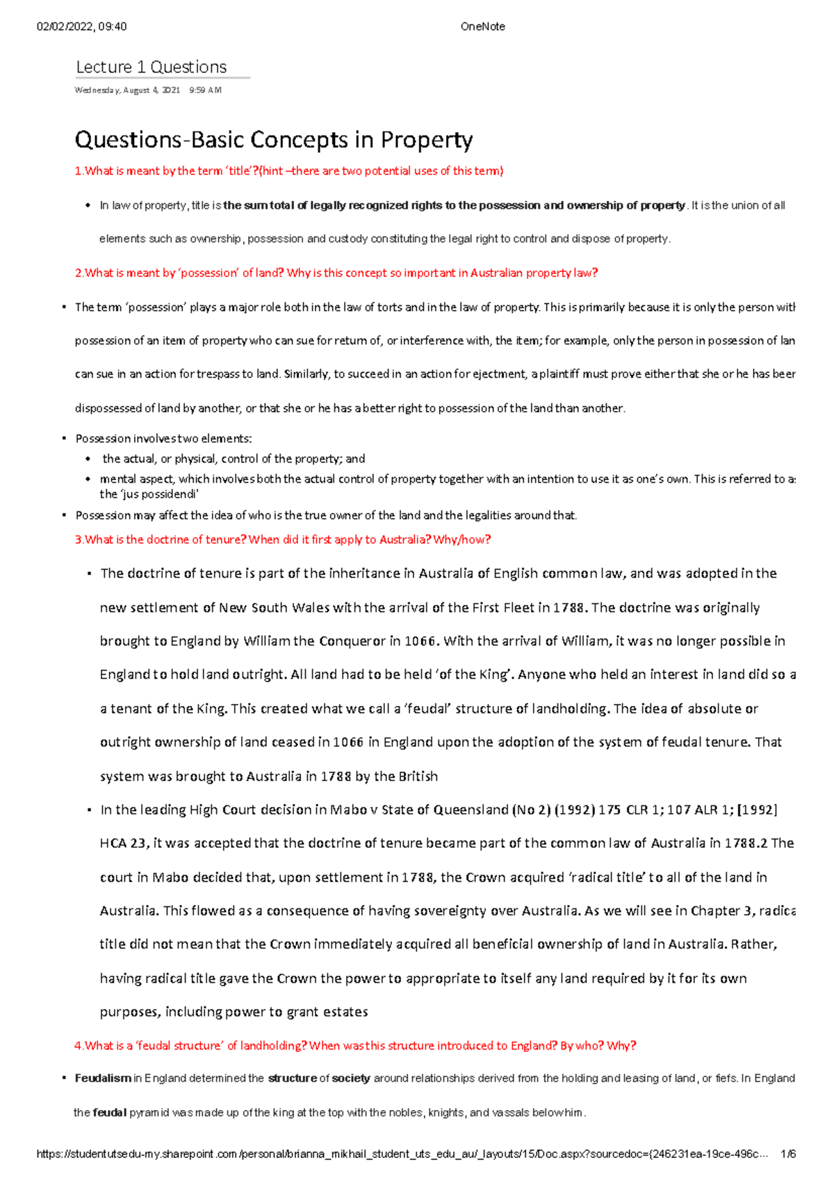 Property Rights and Landlord Tenant Law Basic Concepts in Property