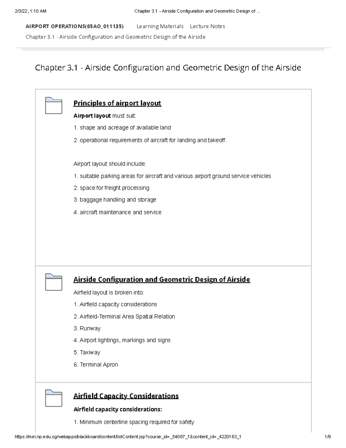 Chapter 3.1 - Airside Configuration and Geometric Design of - Airport ...