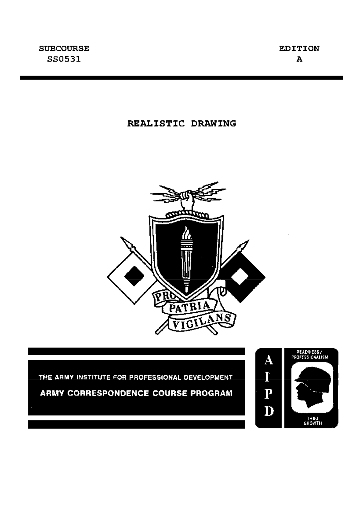Drawing book 1 - SUBCOURSE EDITION SS0531 A REALISTIC DRAWING US ARMY ...