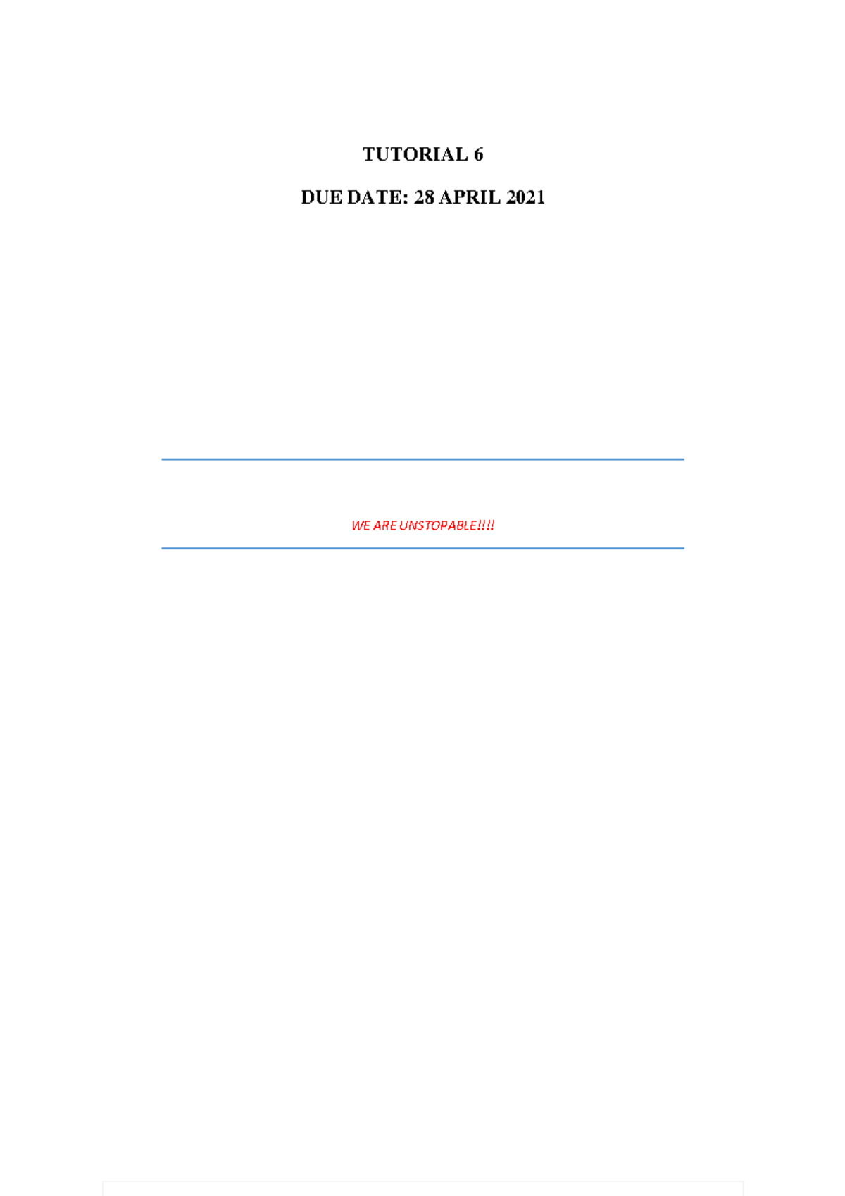 Tutorial 6- Information Systems 3A Tutorials for SQL - TUTORIAL 6 DUE ...