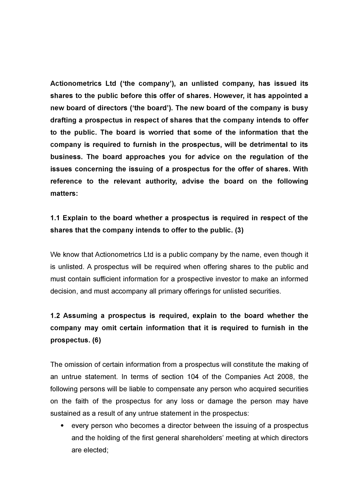 company law assignment 2