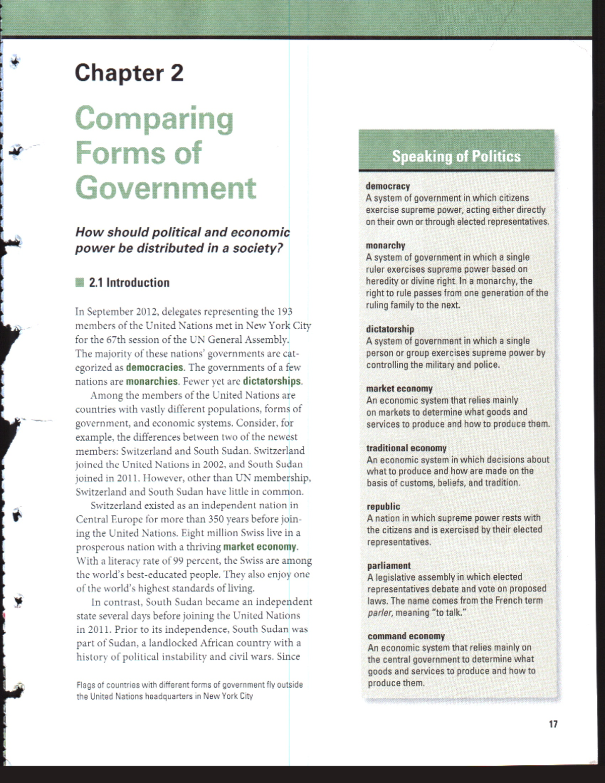 Chapter 2 Comparing Forms of Government Chapter 2 Comparing Forms of