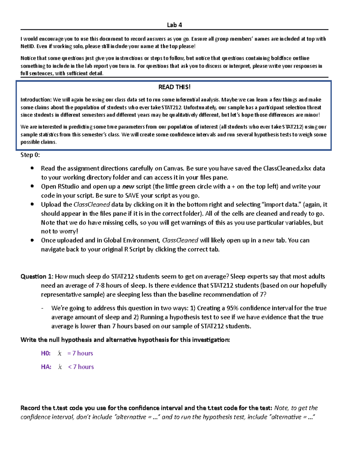 Lab 4 - Completed Lab 4 - Lab 4 I Would Encourage You To Use This ...