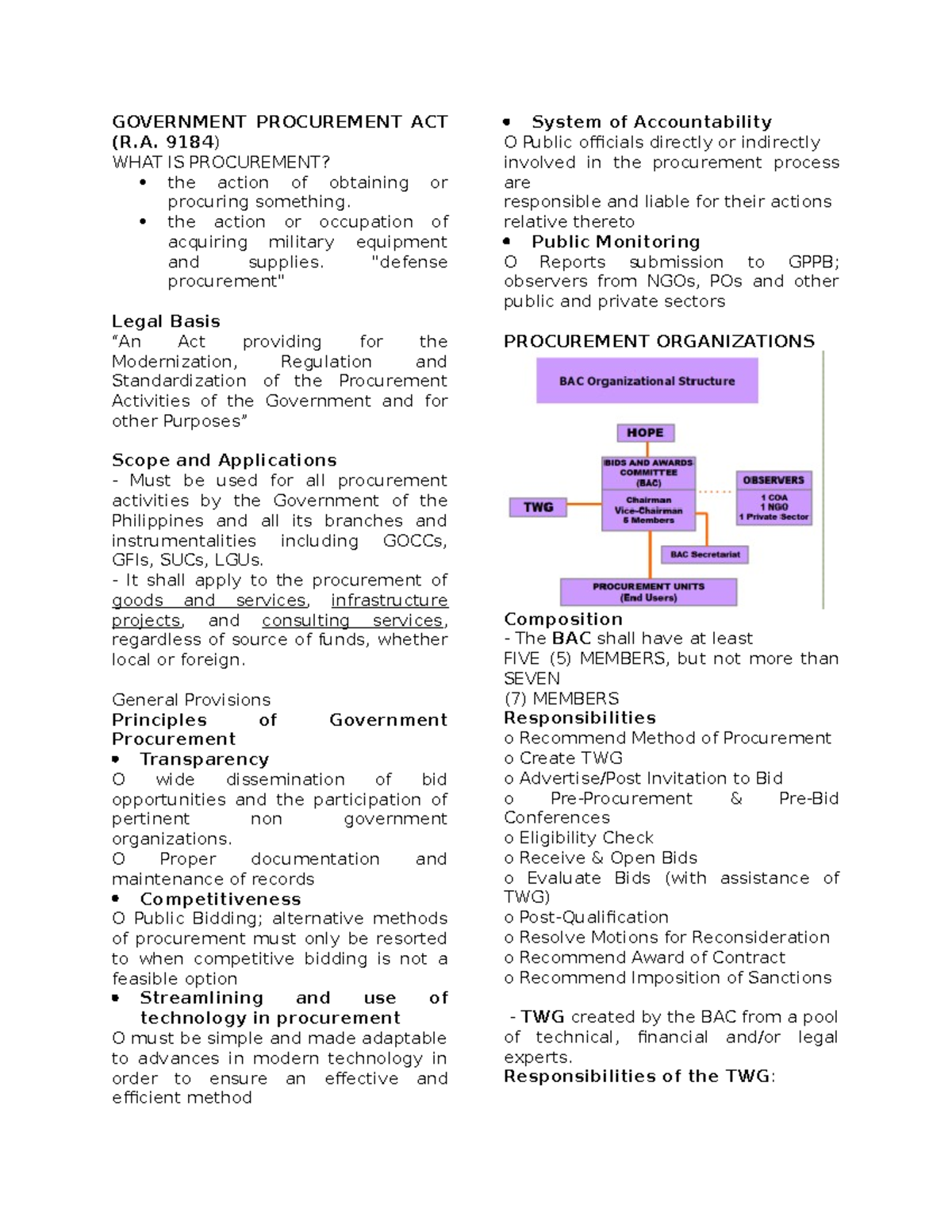 Government Procurement Law - RA 9184 - GOVERNMENT PROCUREMENT ACT (R ...