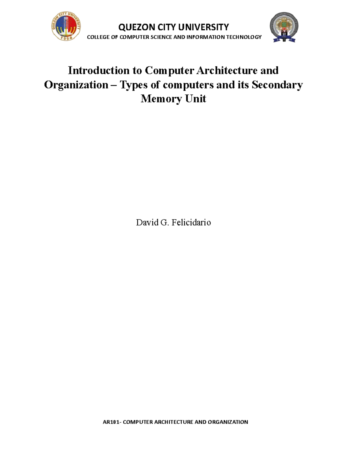 Introduction to Computer Architecture and Organization – Types of ...