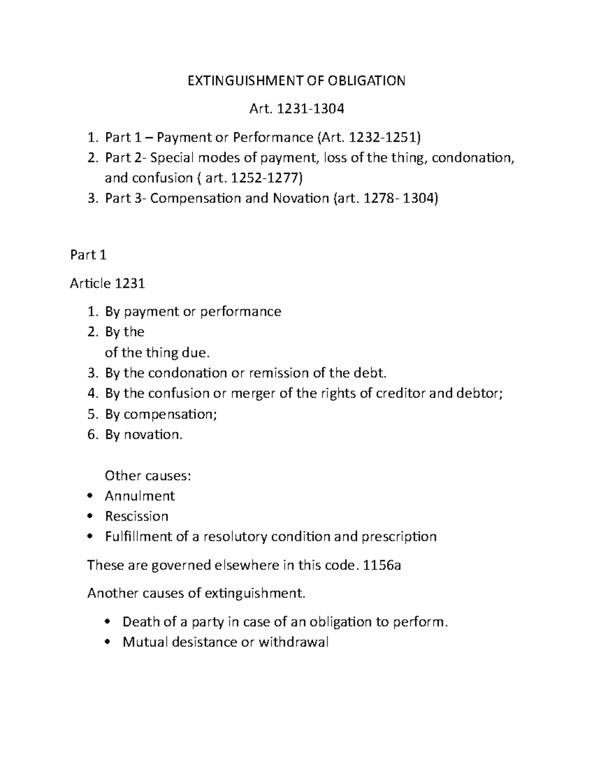 Chapter 4. Extinguishment Of Obligations - EXTINGUISHMENT OF OBLIGATION ...