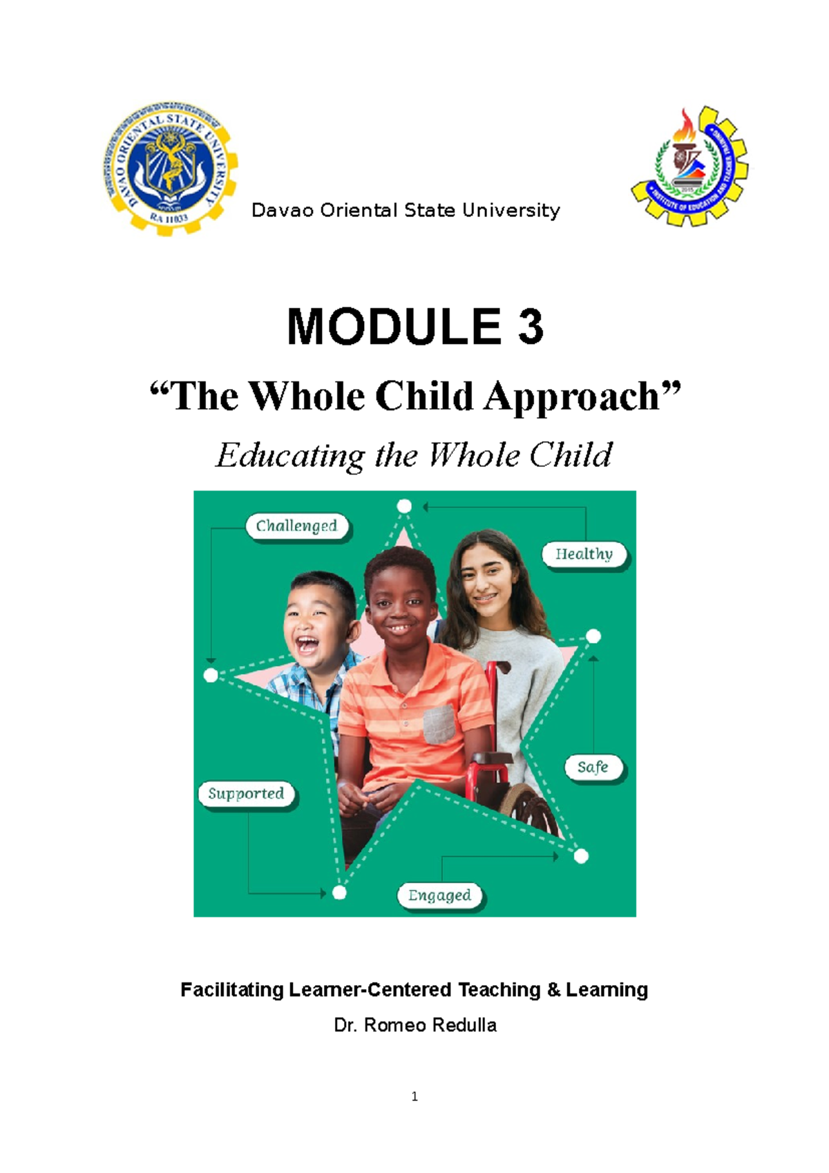 Module- Making - Davao Oriental State University MODULE 3 “The Whole ...